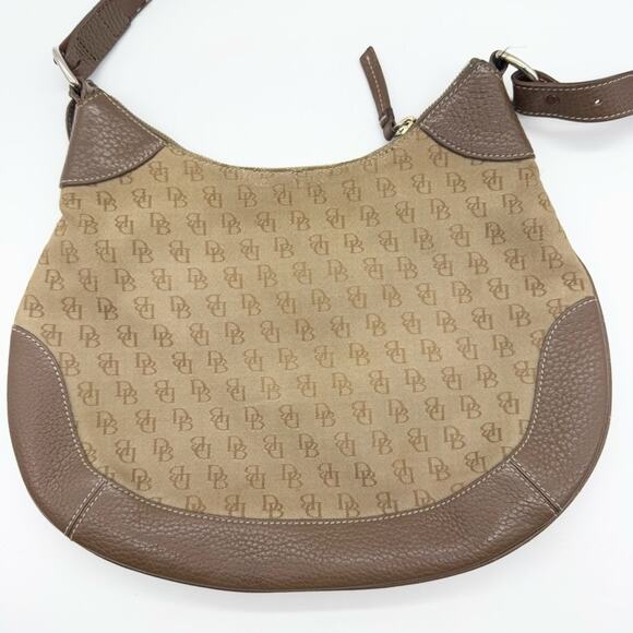 Vintage Dooney & Bourke Canvas Signature Medium Size Shoulder Bag Brown/Tan - Picture 8 of 16